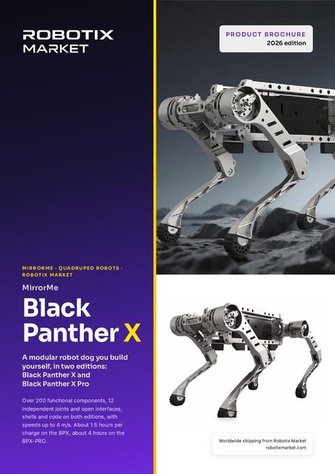 Modułowy robot czworonożny MirrorMe Black Panther X Pro – Broszura produktu