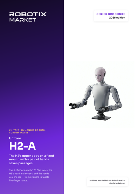 Humanoidalny tors Unitree H2-A Standard E z dotykowymi dłońmi Dex5-1P – Broszura produktu